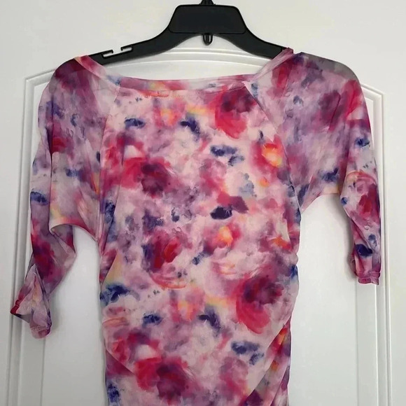 NWT BETSEY JOHNSON Sunset Floral Tie-Dye Mesh Dress Sz Small - Picture 8 of 11